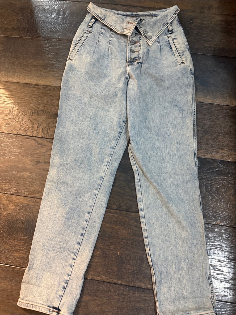 Express Light Blue Distressed Denim Jacket